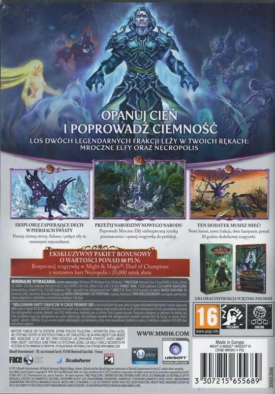 Back Cover for Might & Magic: Heroes VI - Shades of Darkness (Windows)