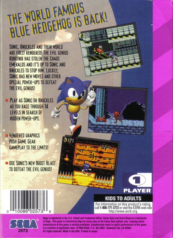 Sonic Blast - Games - SMS Power!