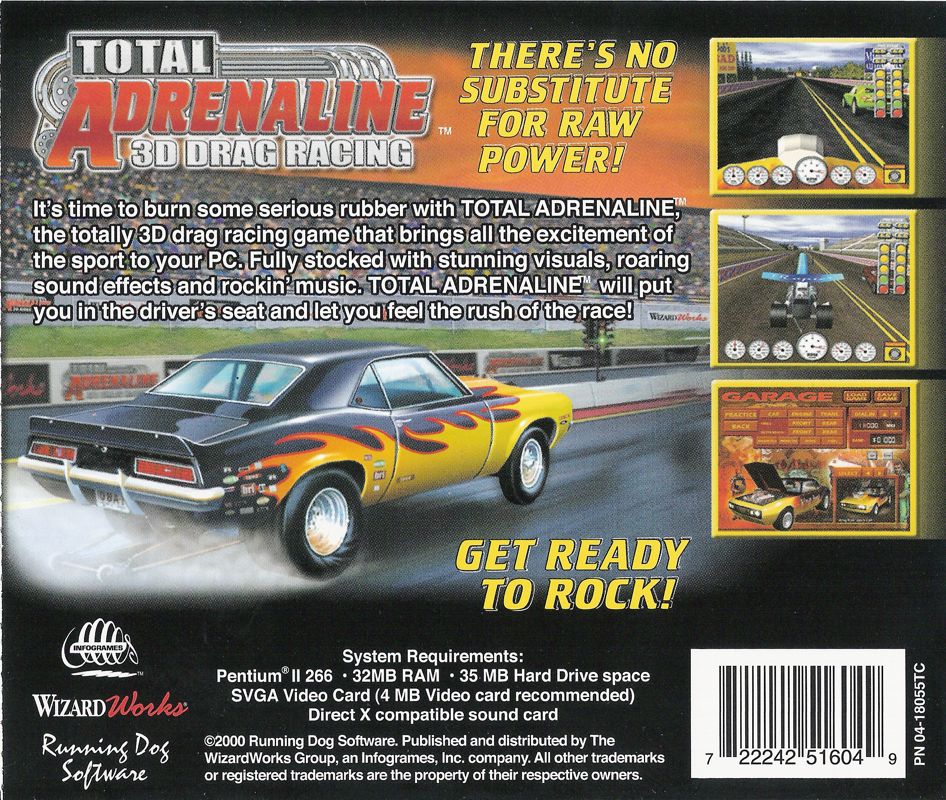 Back Cover for Total Adrenaline 3D Drag Racing (Windows)