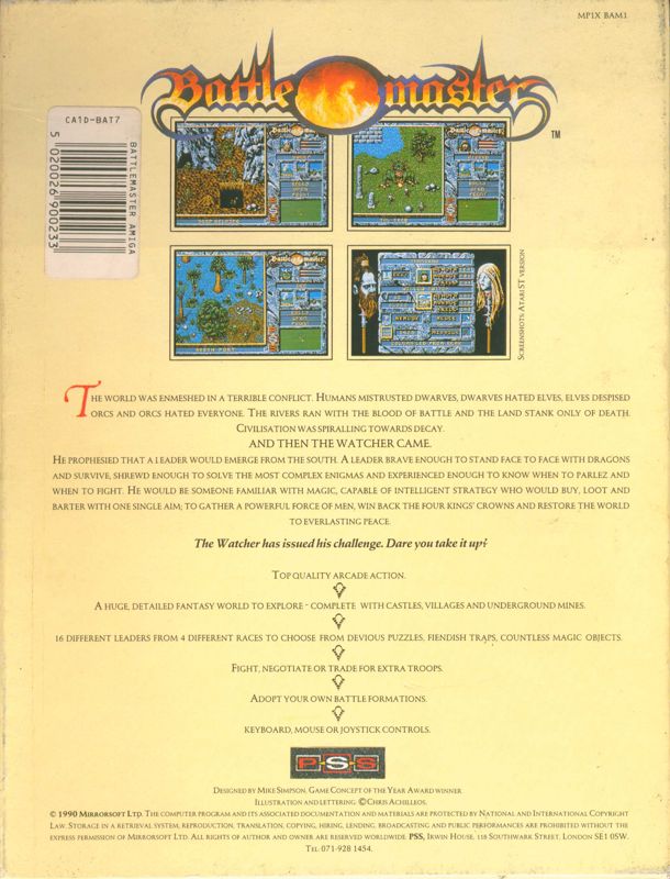Back Cover for Battle Master (Amiga)