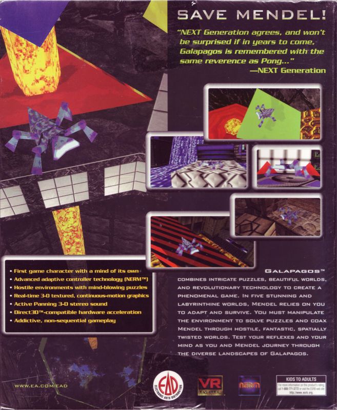Back Cover for Galapagos (Macintosh and Windows)