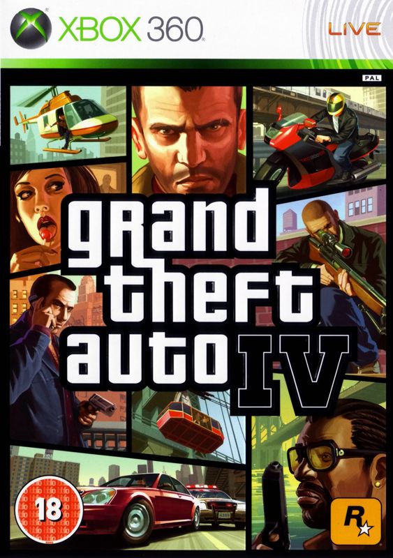 Front Cover for Grand Theft Auto IV (Xbox 360) (Release with BBFC rating)