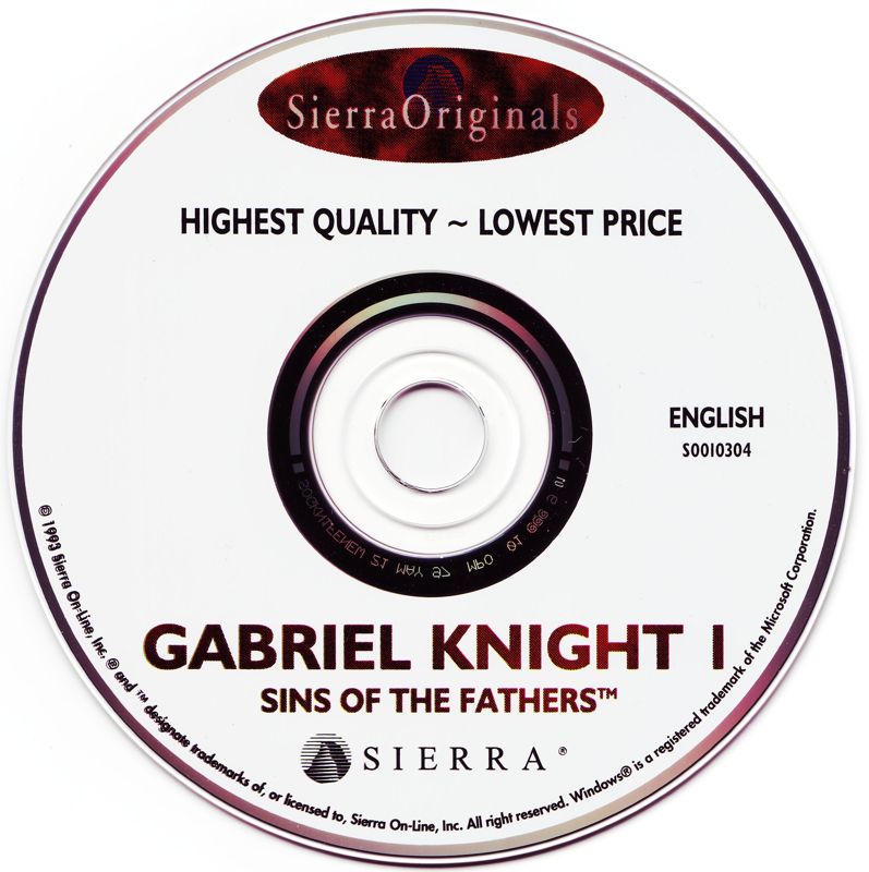 Media for Gabriel Knight: Sins of the Fathers (DOS and Windows 3.x) (SierraOriginals release)