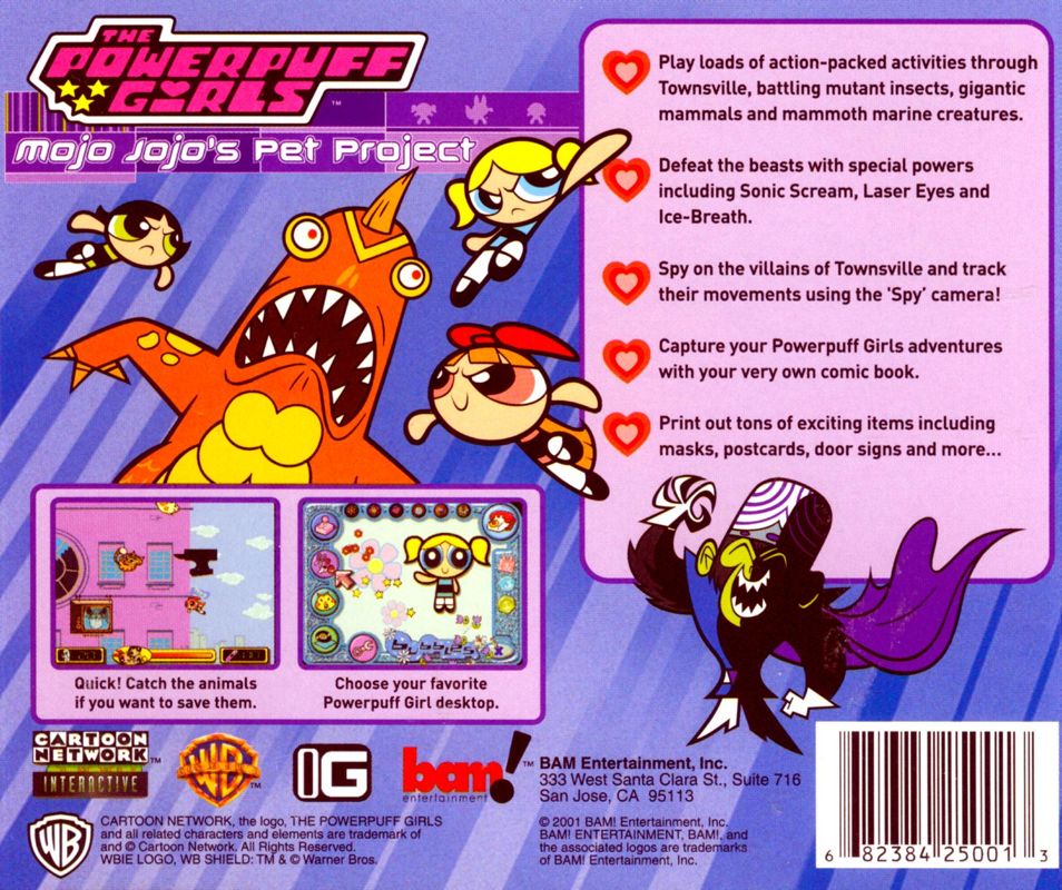Back Cover for The Powerpuff Girls: Mojo Jojo's Pet Project (Windows)