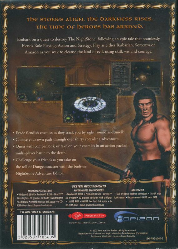 Back Cover for NightStone (Windows)