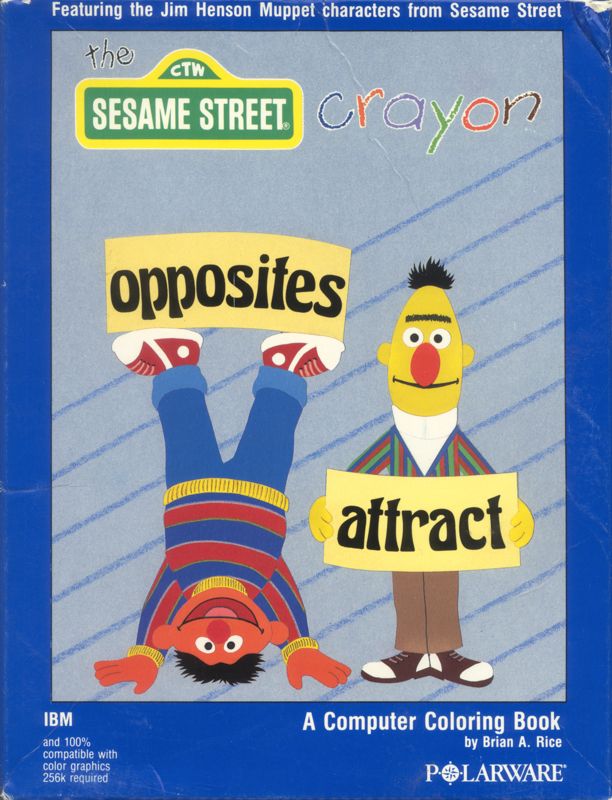 Front Cover for The Sesame Street Crayon: Opposites Attract (DOS)