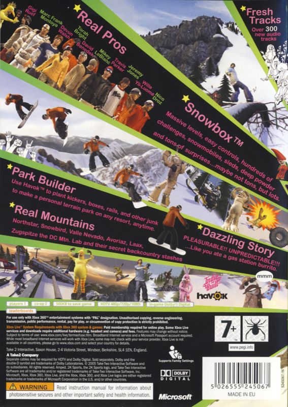 Back Cover for Amped 3 (Xbox 360)