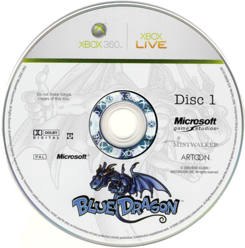 Media for Blue Dragon (Xbox 360) (English/French/Japanese voices edition): Disc 1/3