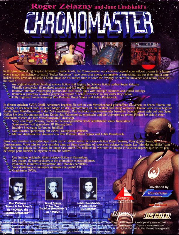 Back Cover for Chronomaster (DOS)