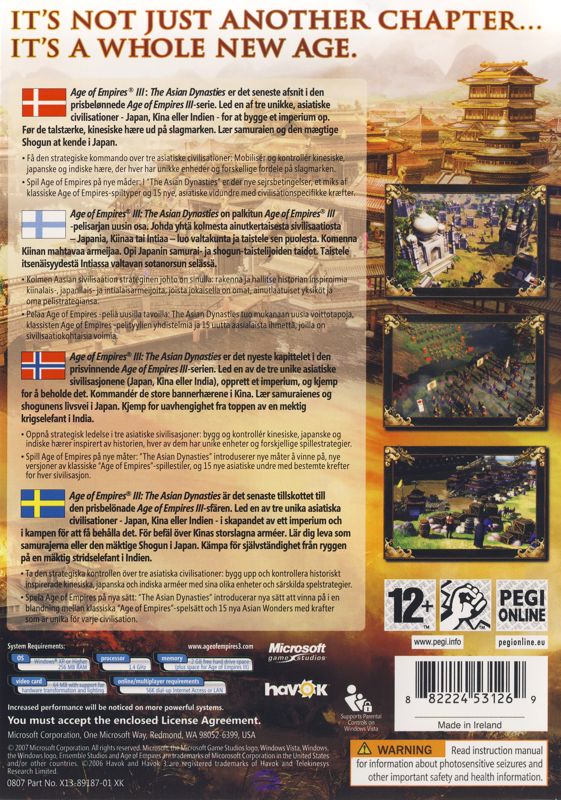 Back Cover for Age of Empires III: The Asian Dynasties (Windows)