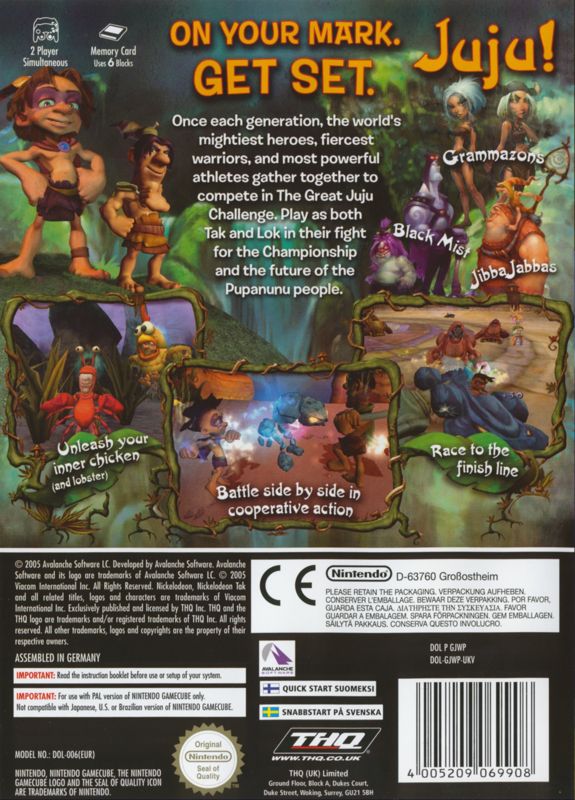 Back Cover for Tak: The Great Juju Challenge (GameCube)
