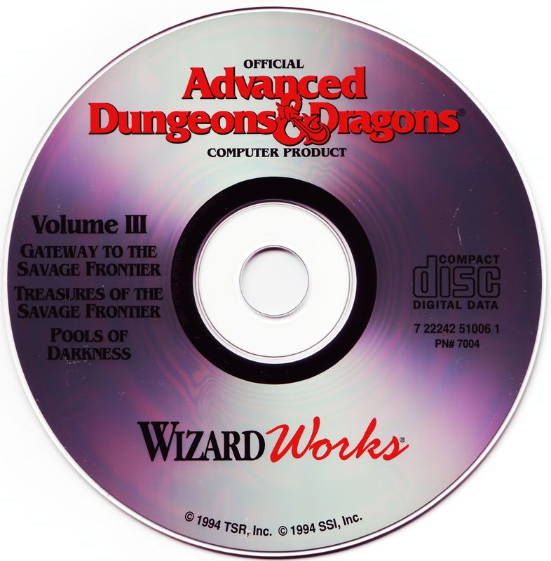 Media for Advanced Dungeons & Dragons: Collectors Edition Vol.3 (DOS) (CD-ROM release)