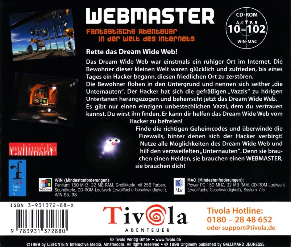 Other for Webmaster (Macintosh and Windows): Jewel Case - Back