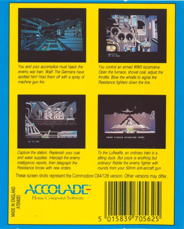 Back Cover for The Train: Escape to Normandy (ZX Spectrum)