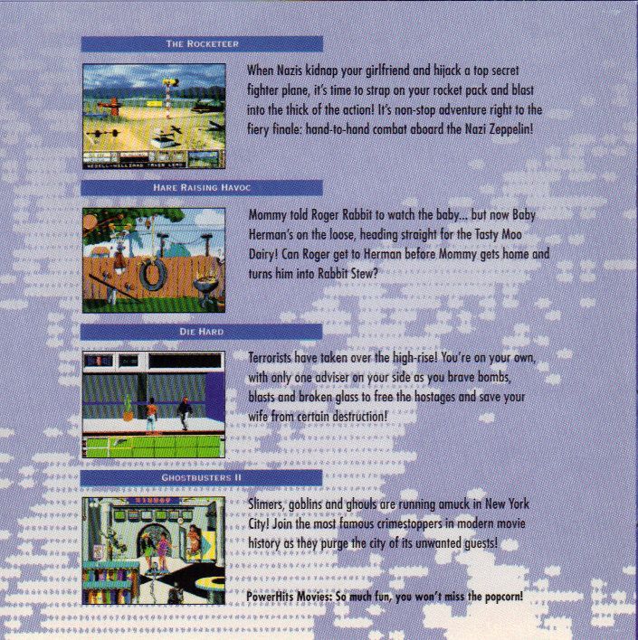 Inside Cover for PowerHits Movies (DOS)