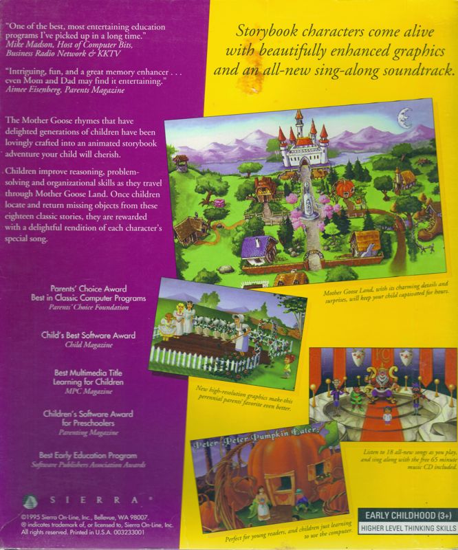 Back Cover for Mixed-Up Mother Goose Deluxe (Windows)