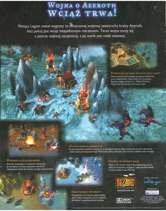 Back Cover for WarCraft III: The Frozen Throne (Windows)