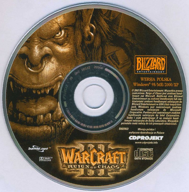 Media for WarCraft III: Reign of Chaos (Windows): Game disc
