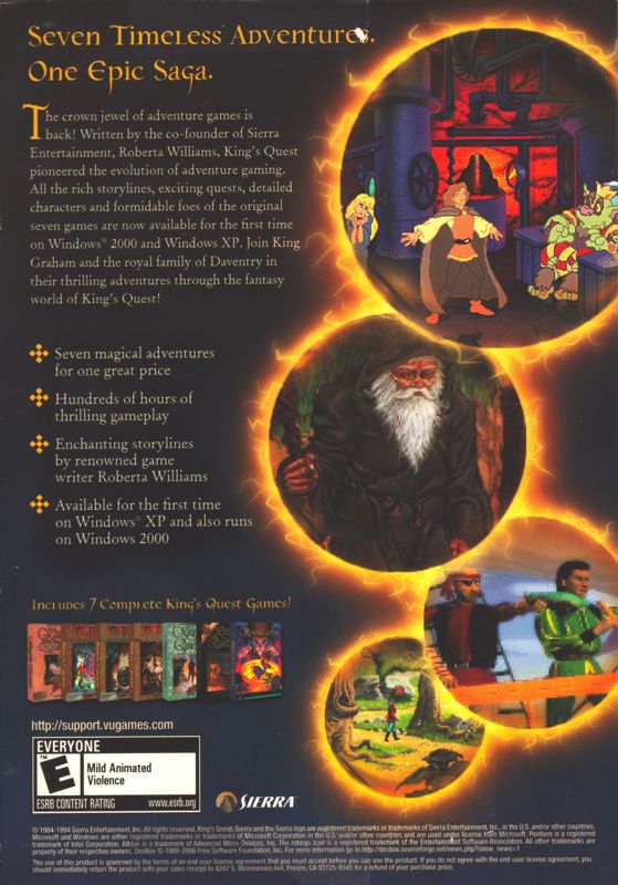 Back Cover for King's Quest Collection (Windows)