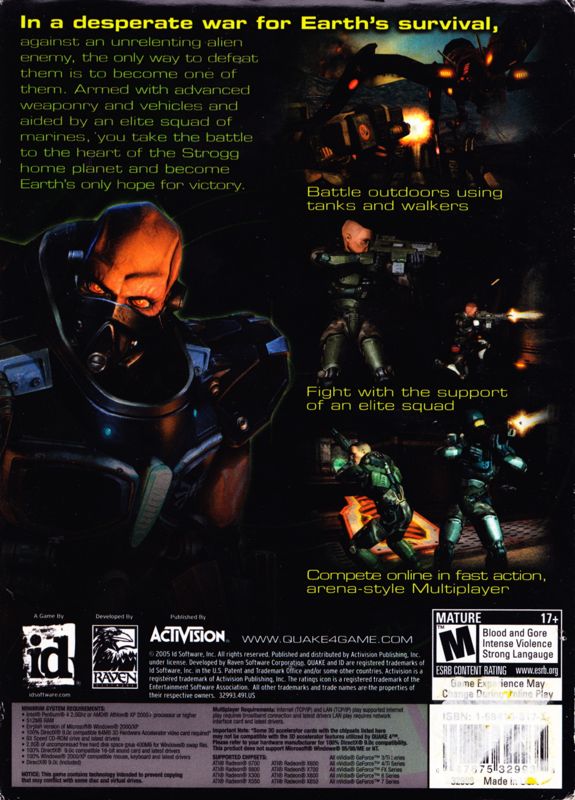 Back Cover for Quake 4 (Windows)