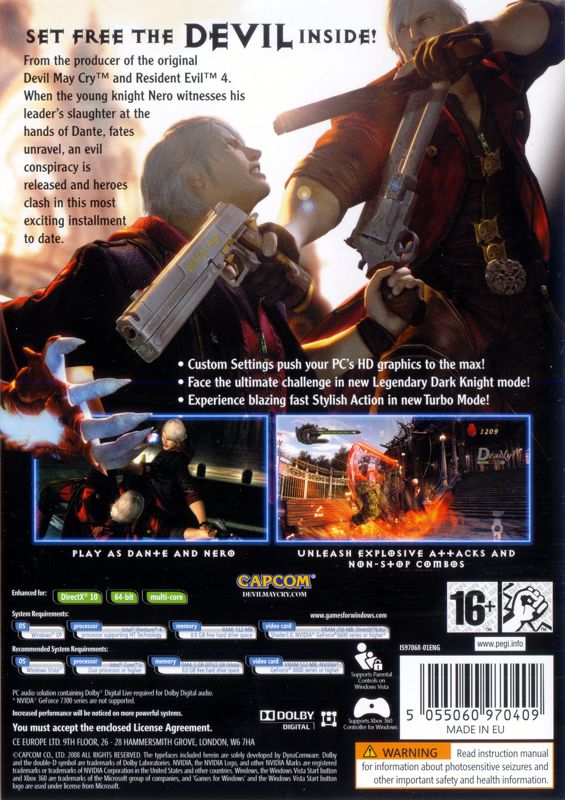 Back Cover for Devil May Cry 4 (Windows)