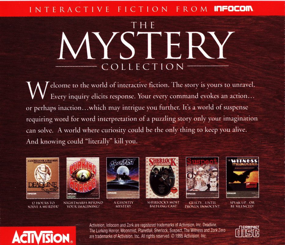 Other for The Mystery Collection (DOS and Macintosh): Jewel Case - Back