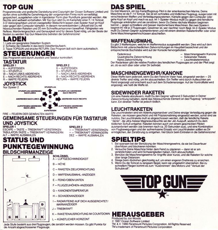Top Gun cover or packaging material MobyGames