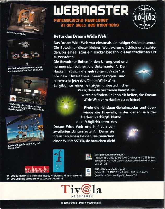 Back Cover for Webmaster (Macintosh and Windows)