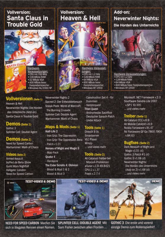 Back Cover for Heaven & Hell (Windows) (PC Games 01/2007 covermount)