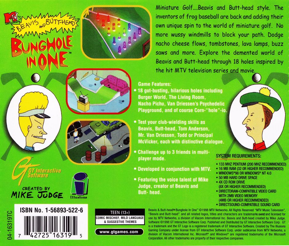 Other for MTV's Beavis and Butt-Head: Bunghole in One (Windows): jewel case back