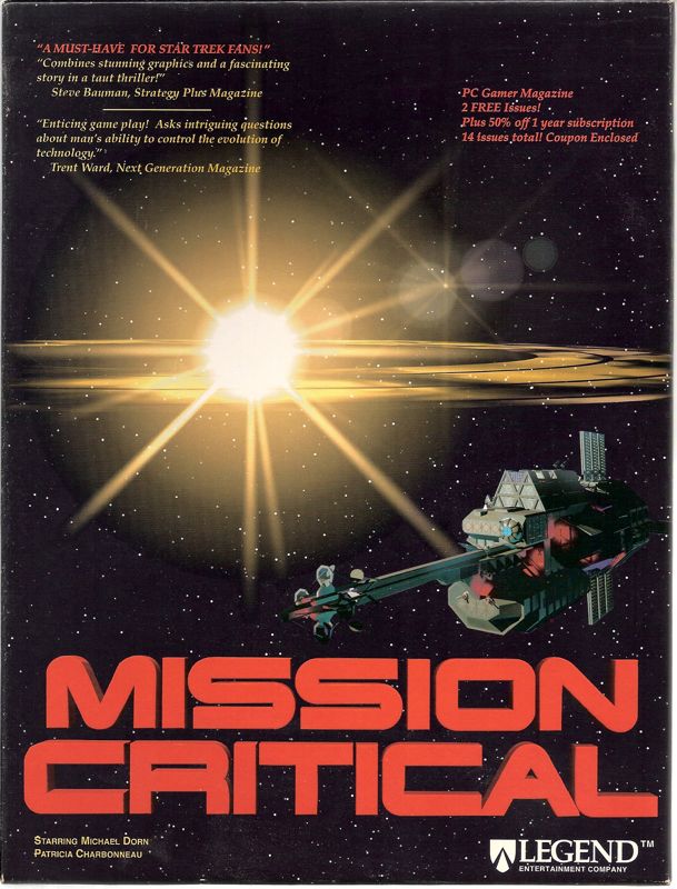 Front Cover for Mission Critical (DOS) (PC Gamer Magazine coupons enclosed version)