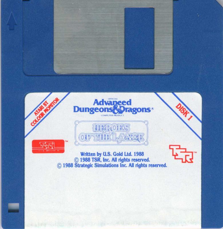 Media for Heroes of the Lance (Atari ST): Disk 1/3