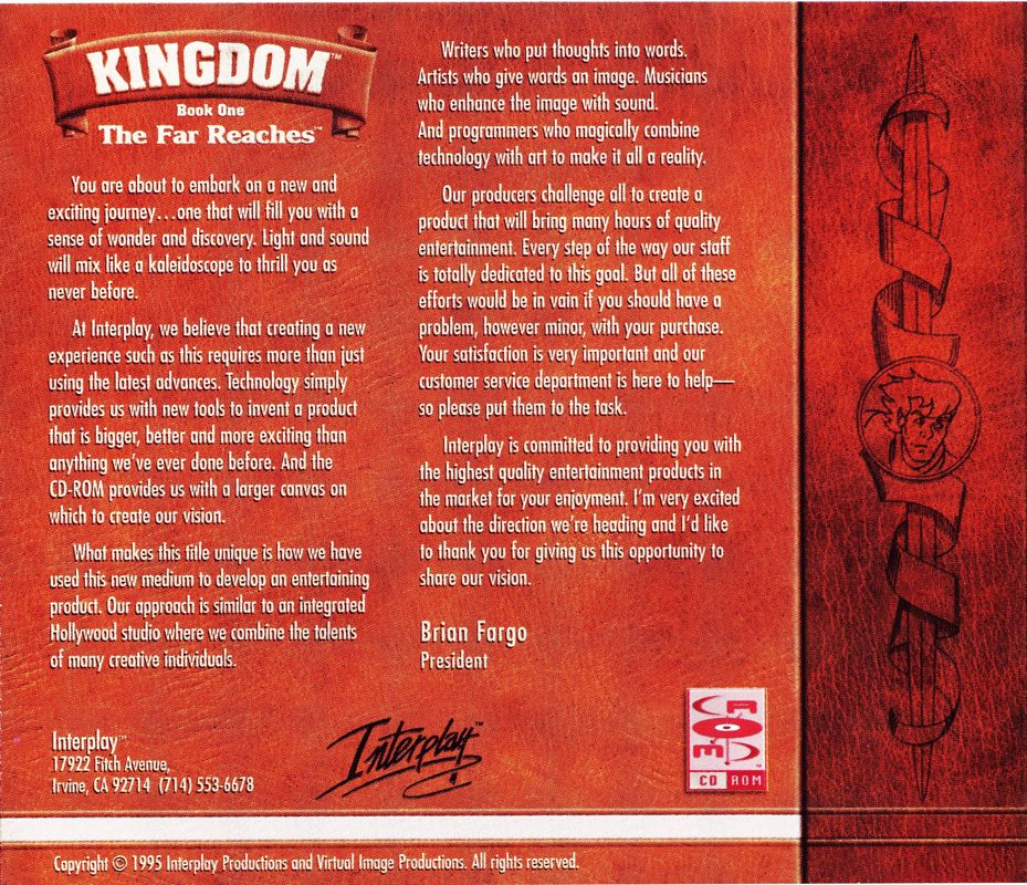 Other for Kingdom: The Far Reaches (DOS): Jewel Case - Back