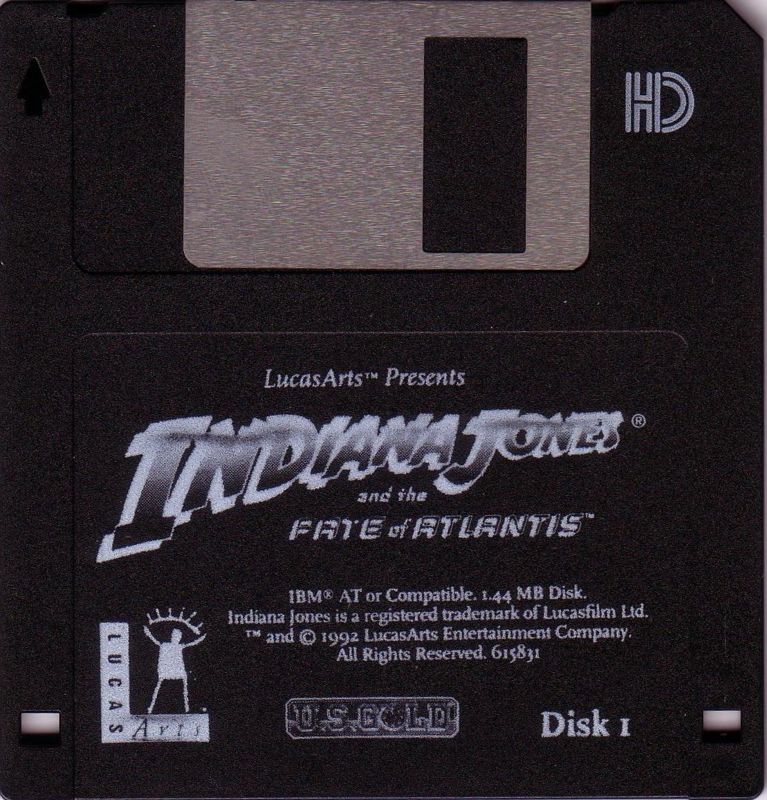 Media for Indiana Jones and the Fate of Atlantis (DOS) (3,5'' disk release): Disk 1/5