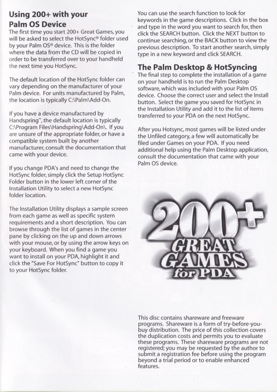 200+ Great Games for PDA cover or packaging material MobyGames