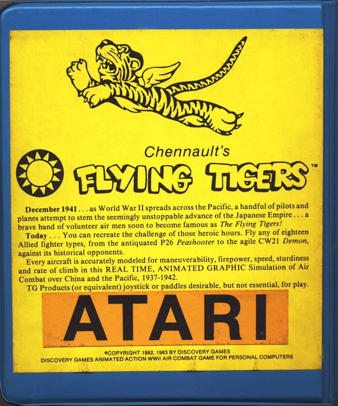 Back Cover for Chennault's Flying Tigers (Atari 8-bit)