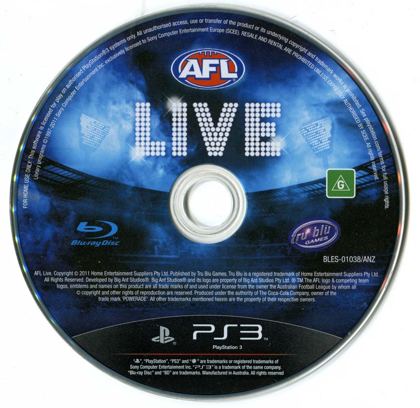 Media for AFL Live (PlayStation 3)