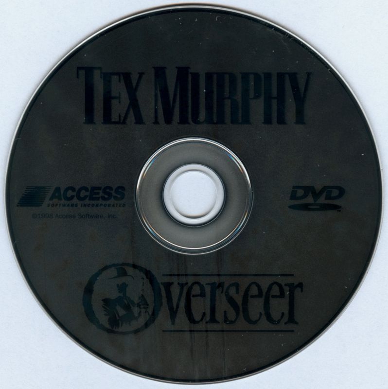 Media for Tex Murphy: Overseer (Windows) (Alternate Front - has L.E.D. on top of the building): DVD-ROM