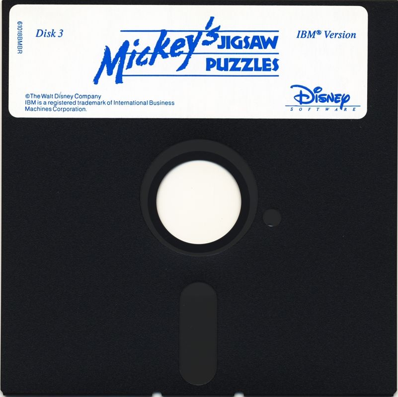 Media for Mickey's Jigsaw Puzzles (DOS): Disk 3