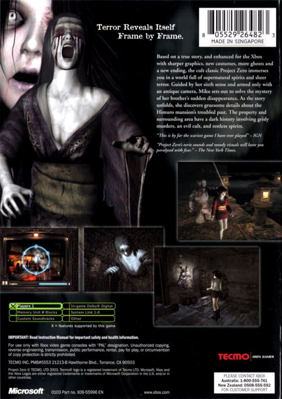 Fatal Frame cover or packaging material - MobyGames