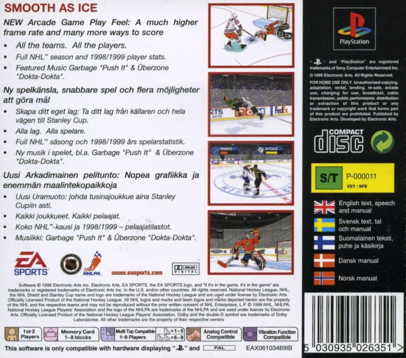 NHL 2000 Cover Or Packaging Material - MobyGames