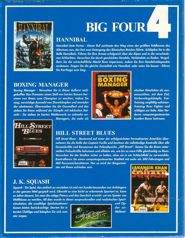 Back Cover for Big Four (DOS)
