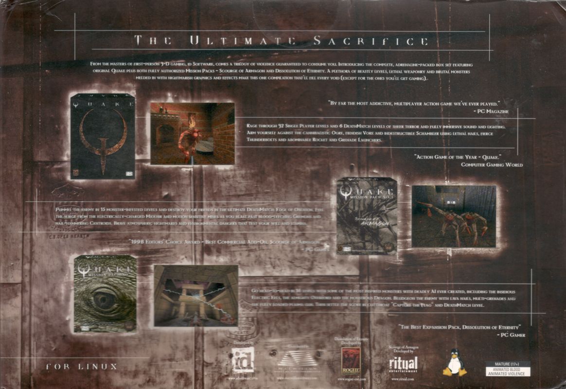 Back Cover for Quake: The Offering (Linux)