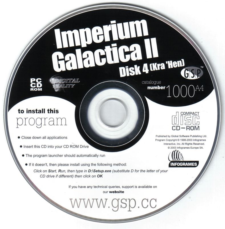 Media for Imperium Galactica II: Alliances (Windows) (GSP release): Disc 4 (Kra 'Hen)