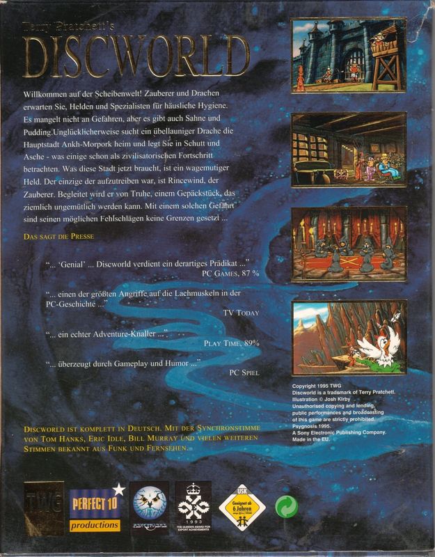 Back Cover for Discworld (DOS) (German voice acting)