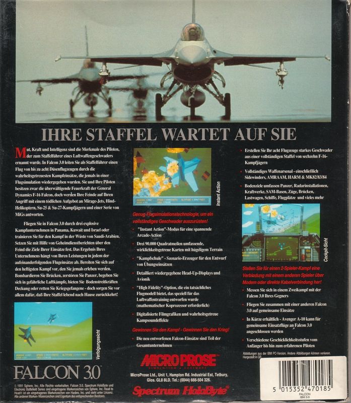 Back Cover for Falcon 3.0 (DOS)