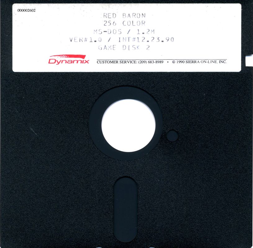 Media for Red Baron (DOS) (5.25" Floppy Disk release): Disk 2