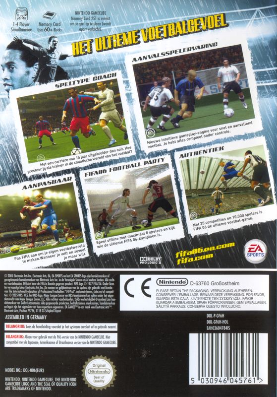Back Cover for FIFA Soccer 06 (GameCube)