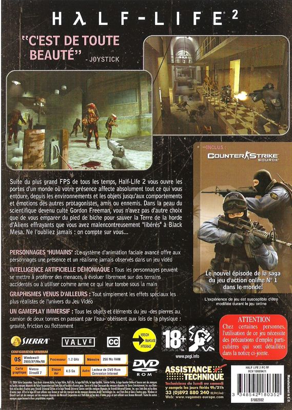 Back Cover for Half-Life 2 (Windows)