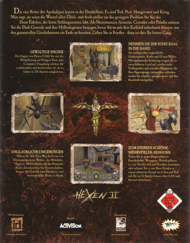 Back Cover for Hexen II (Windows)